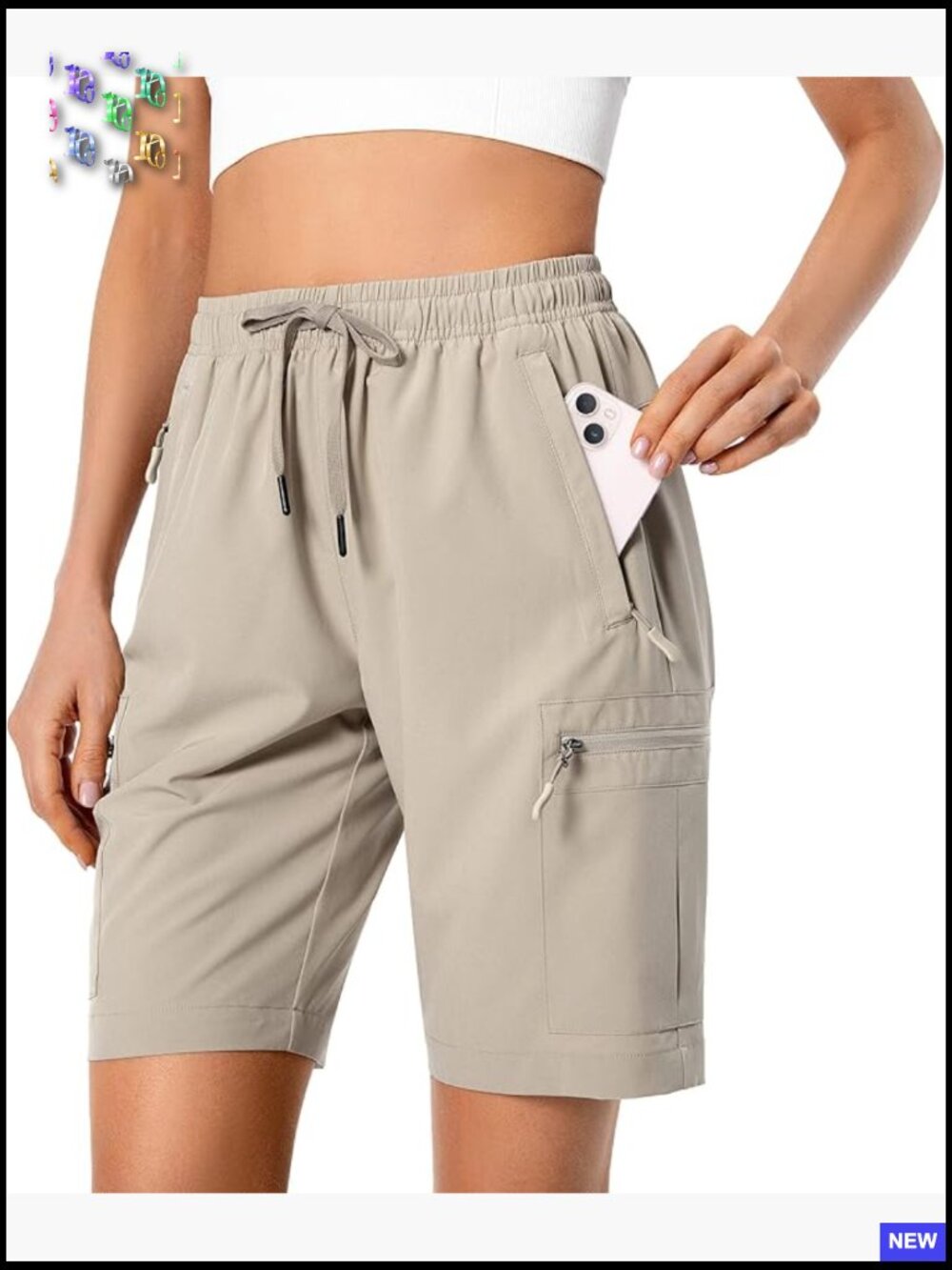 Lightweight Hiking Cargo Shorts Quick Dry Athletic Water Resistant Zipper
